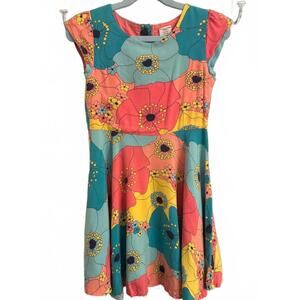 Polarn O. Pyret Girls' Floral Dress with Cap Sleeves 4-6